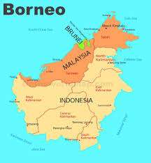 Map of Borneo island