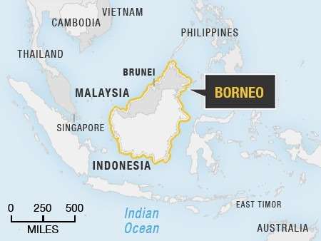 Map with Borneo