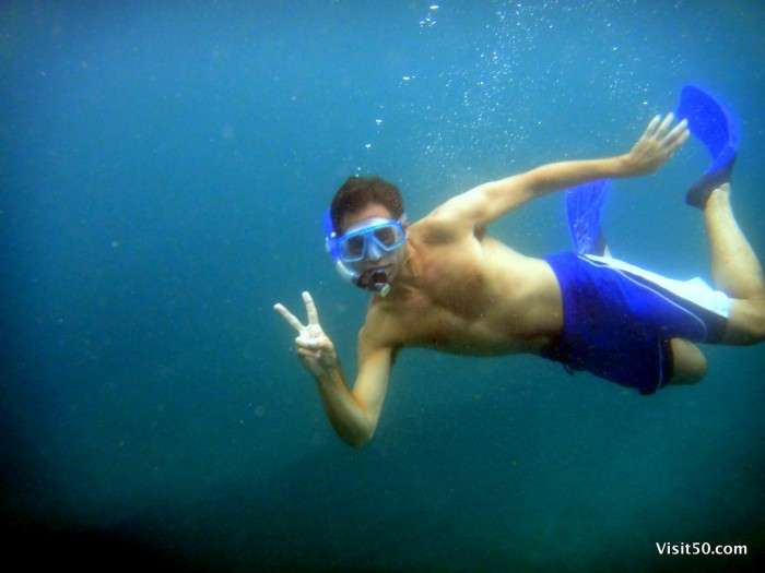 Photo of me while Snorkeling in the Philippines near Malapascua - Visit50.com Visit50 founder snorkeling off the coast of Malapascua Island, Philippines